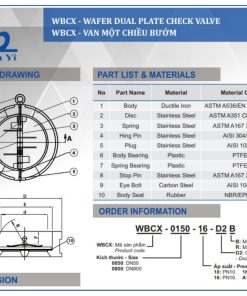 Cấu tạo Van 1 chiều bướm Shinyi