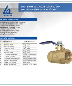 Cấu tạo Van bi đồng tay gạt Shinyi