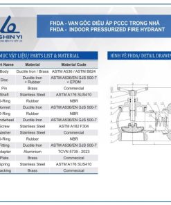 Kích thước thông số Van góc điều áp Shinyi