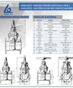 Cấu tạo van cổng ty chìm shinyi