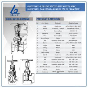 Cấu tạo van cổng ty nổi shinyi