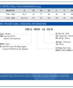 Van góc chữa cháy Shinyi 5 Kích thước thông số Van góc chữa cháy Shinyi