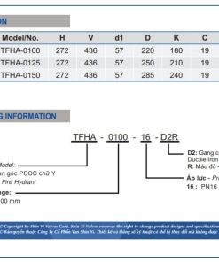 Trụ chữa cháy ngoài nhà Shinyi 5 Thông số kích thước Trụ chữa cháy ngoài nhà Shinyi