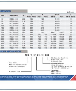 Thông số kích thước Van 1 chiều lá lật Shinyi
