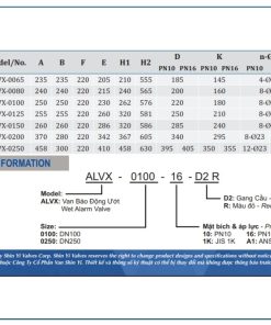 Thông số kích thước Van báo động Shinyi